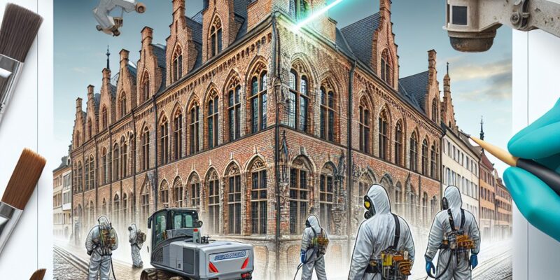 Laserowe czyszczenie elewacji cegieł fasady Krosno